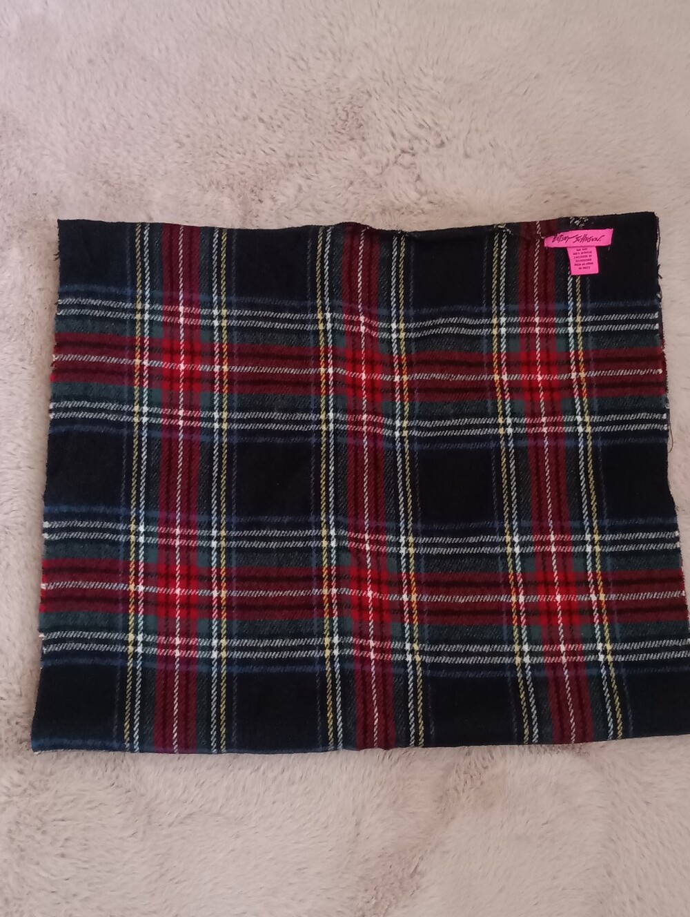 Betsey Johnson Plaid/Lace  Scarf